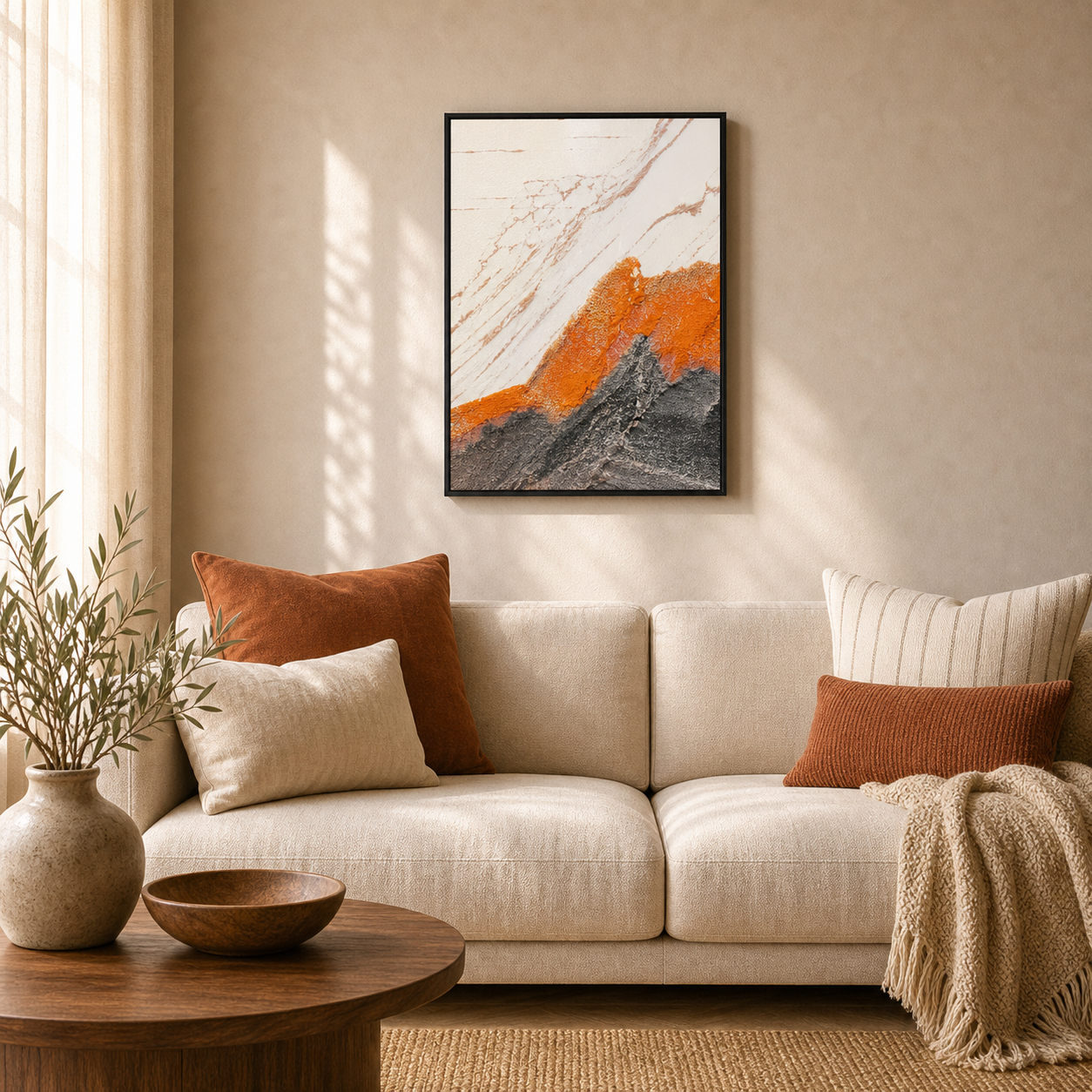 Ember Sweep Abstract Impasto
