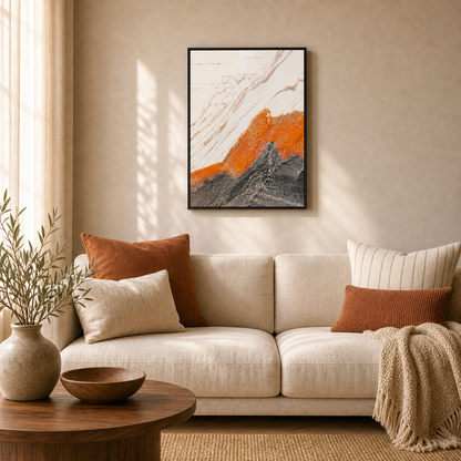 Ember Sweep Abstract Impasto