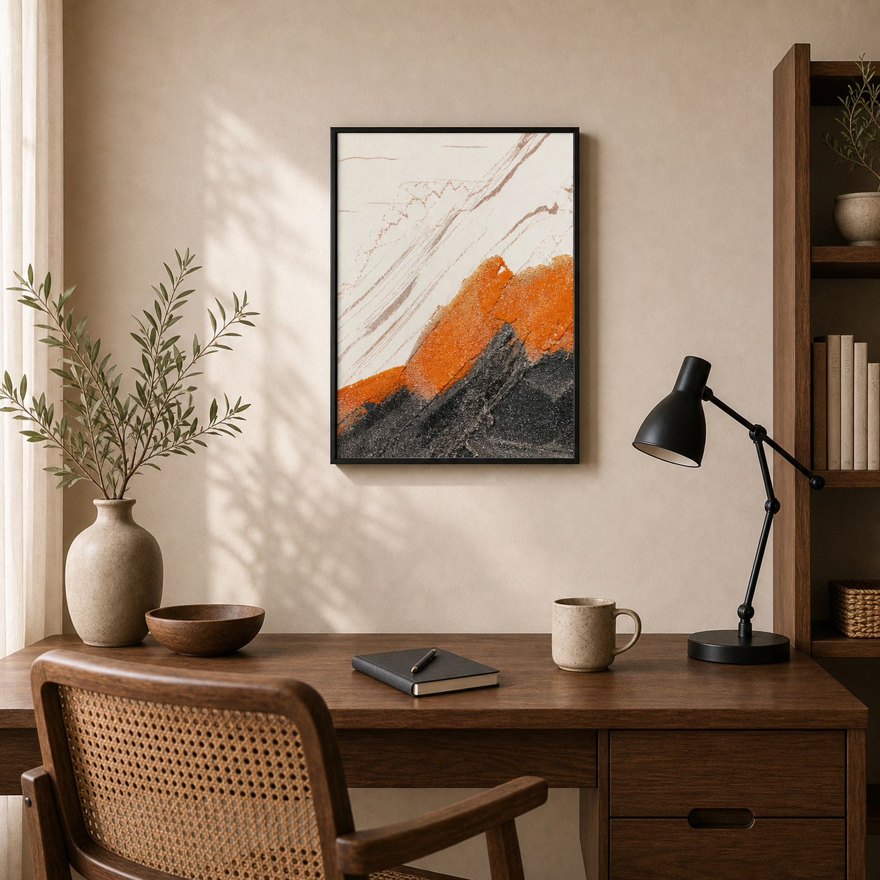 Ember Sweep Abstract Impasto