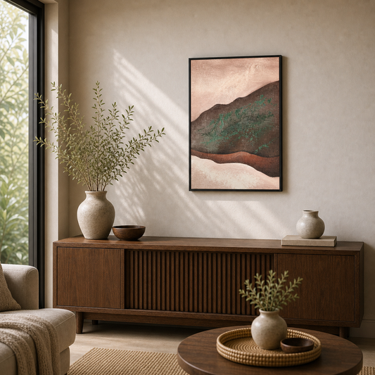 Emerald Patina Abstract Landscape