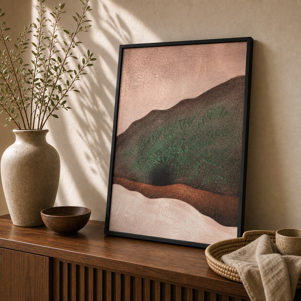 Emerald Patina Abstract Landscape