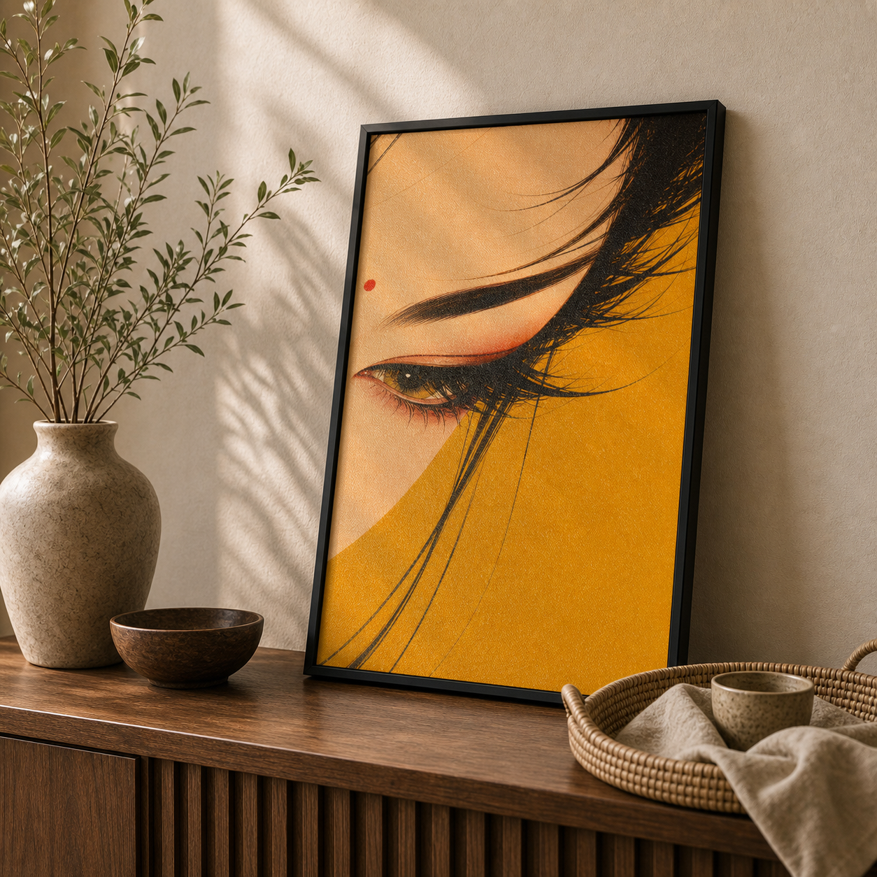 Golden Gaze Oriental Portrait