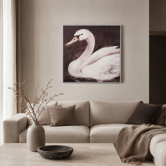 Graceful White Swan Wall