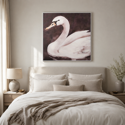 Graceful White Swan Wall