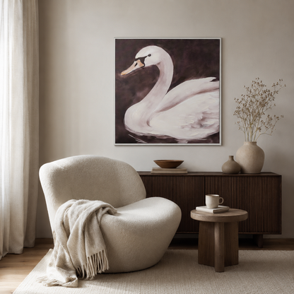 Graceful White Swan Wall