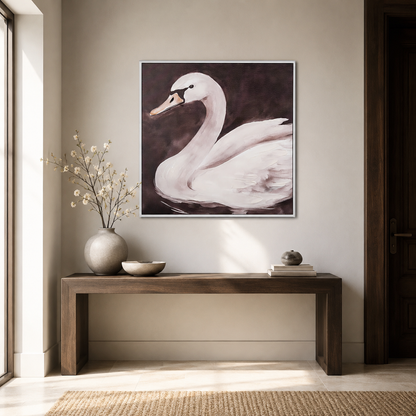 Graceful White Swan Wall