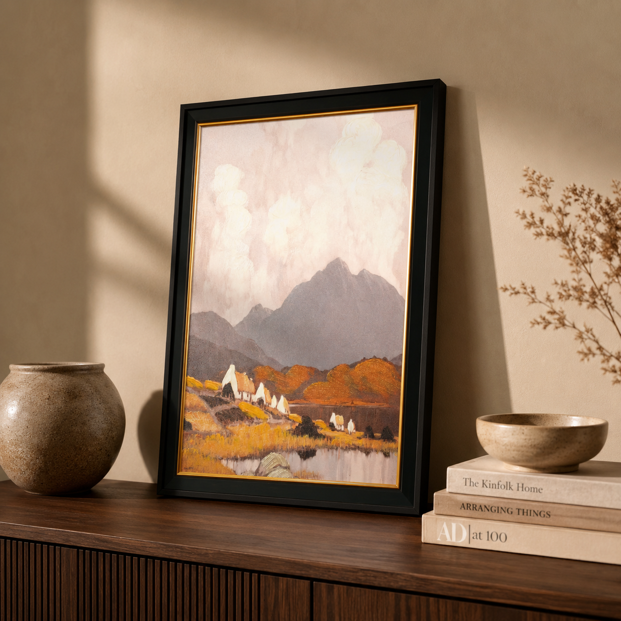 Highland Haven Vintage Pastoral Landscape