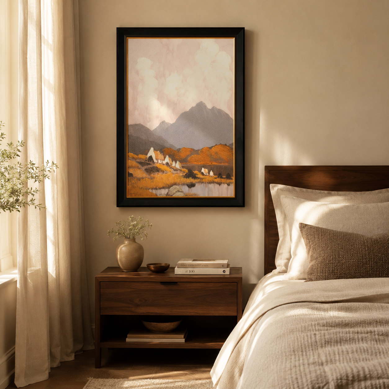 Highland Haven Vintage Pastoral Landscape