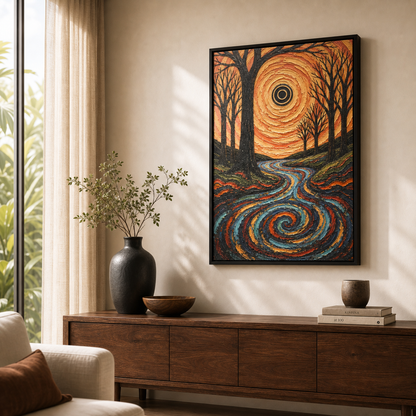Hypnotic Horizon Abstract Swirl