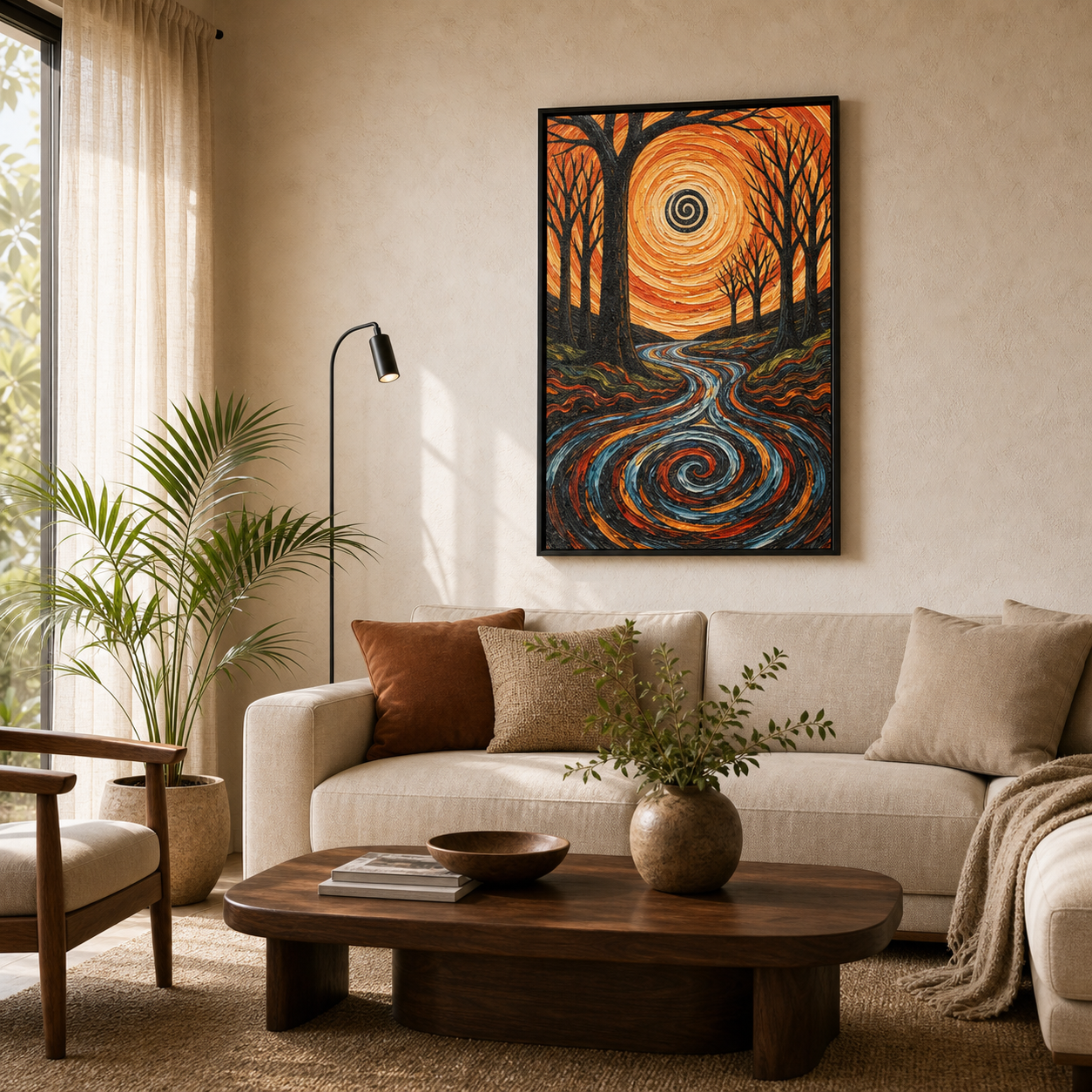 Hypnotic Horizon Abstract Swirl