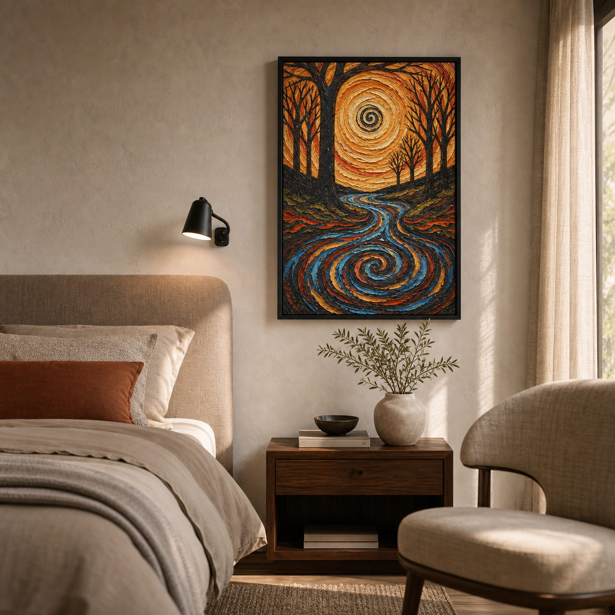 Hypnotic Horizon Abstract Swirl