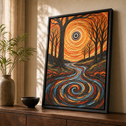 Hypnotic Horizon Abstract Swirl