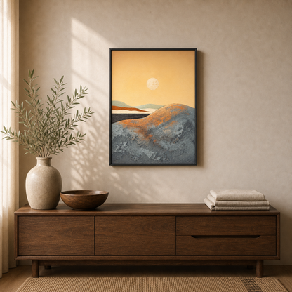 Lunar Crest Minimalist Landscape