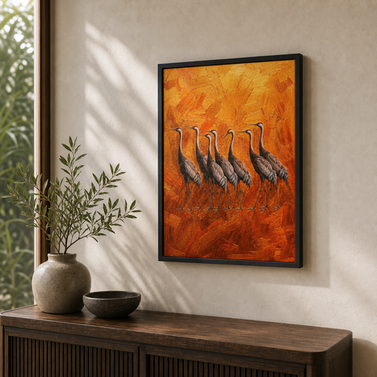 Majestic Cranes Golden Wildlife