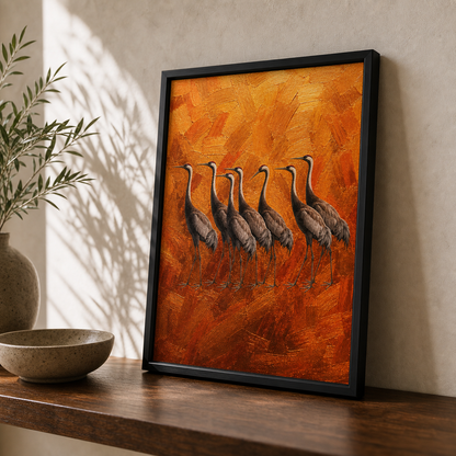Majestic Cranes Golden Wildlife