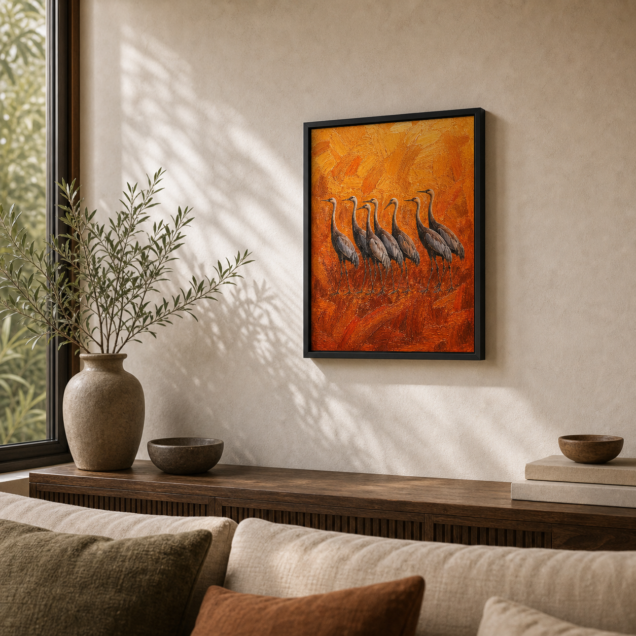 Majestic Cranes Golden Wildlife