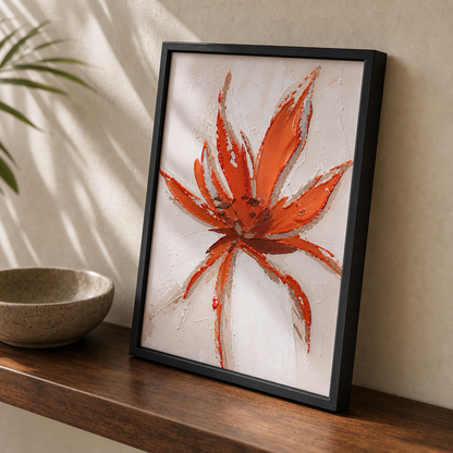 Modern Abstract Orange Floral