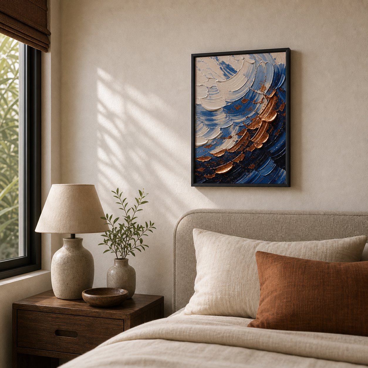 Modern Impasto Blue Gold