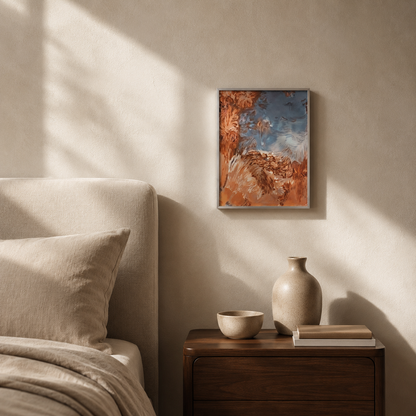 Modern Abstract Copper and Blue