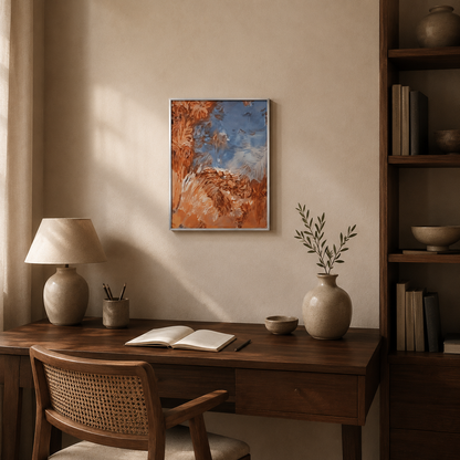 Modern Abstract Copper and Blue