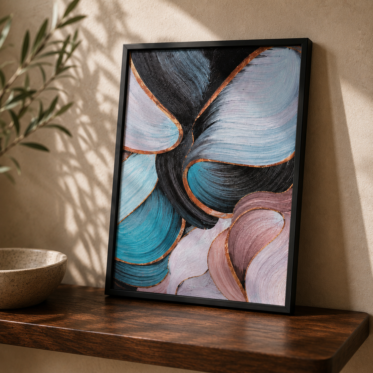 Modern Abstract Teal and Pink