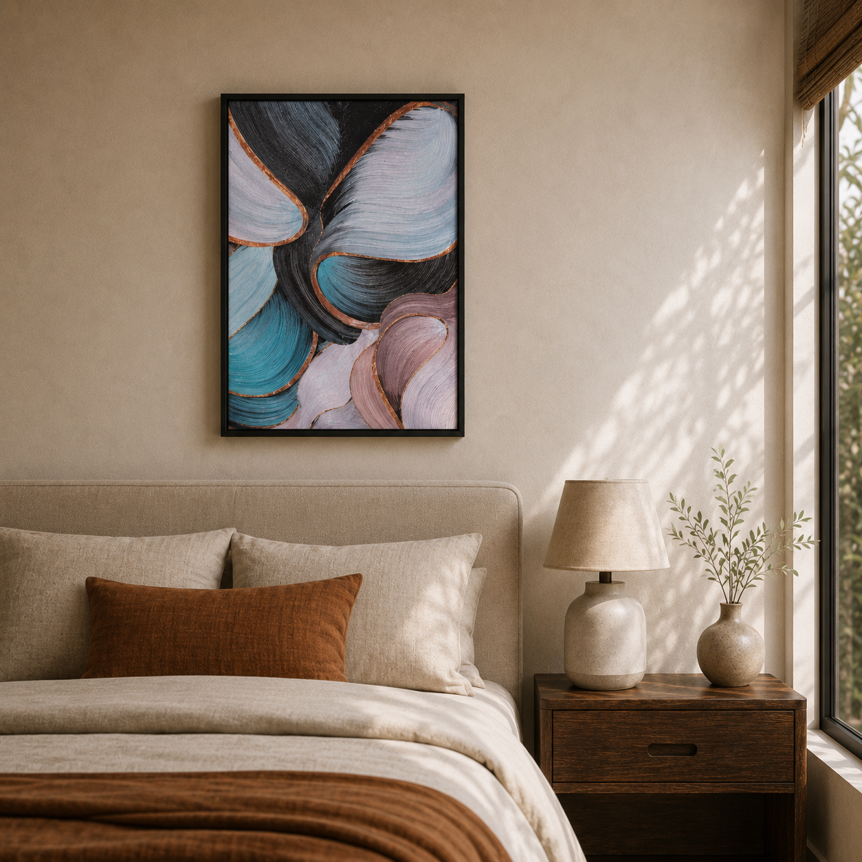Modern Abstract Teal and Pink