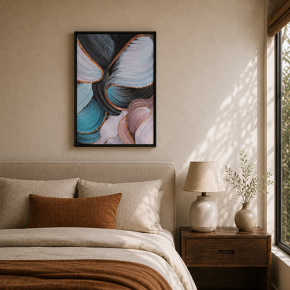 Modern Abstract Teal and Pink
