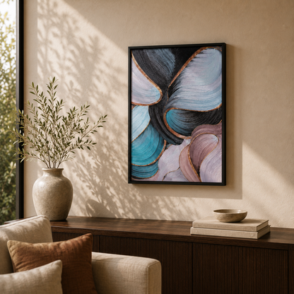 Modern Abstract Teal and Pink