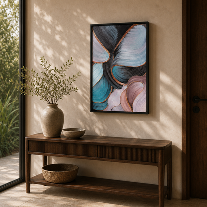 Modern Abstract Teal and Pink
