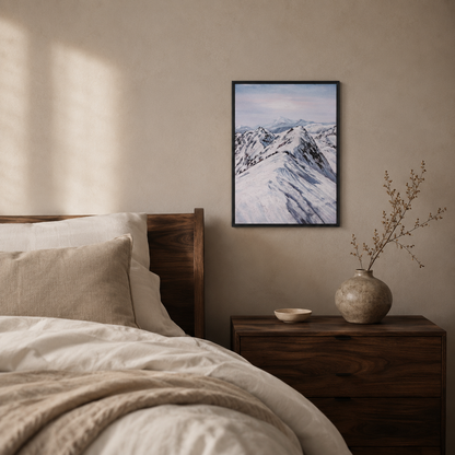 Modern Snowy Mountain Landscape