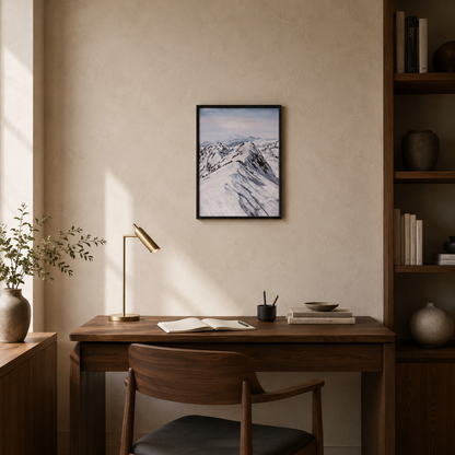 Modern Snowy Mountain Landscape