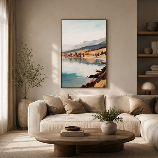 Serene Mountain Lake & Forest Landscape