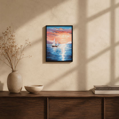 Nautical Sunset Sailboat