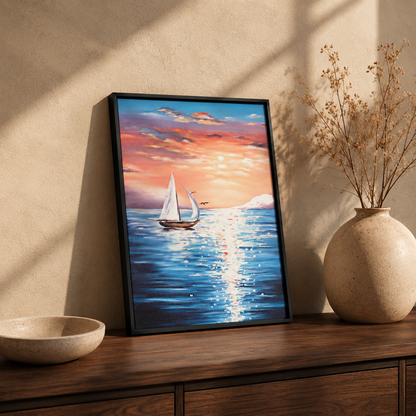 Nautical Sunset Sailboat