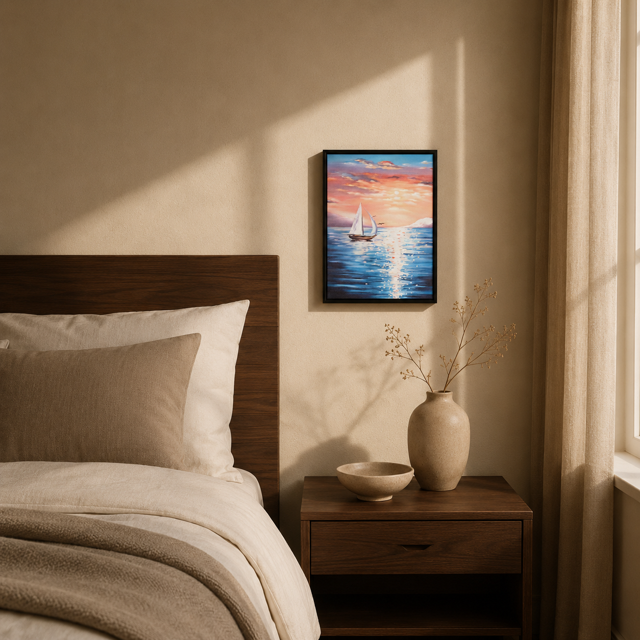 Nautical Sunset Sailboat