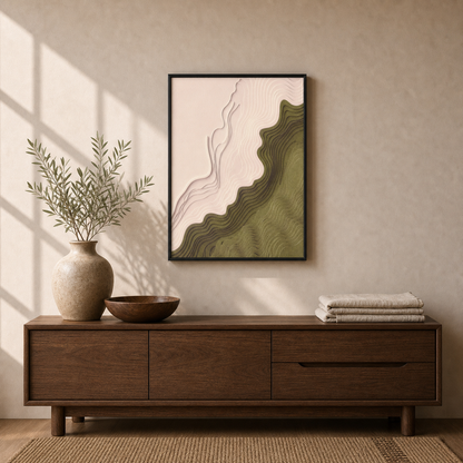Olive Contours Topographic