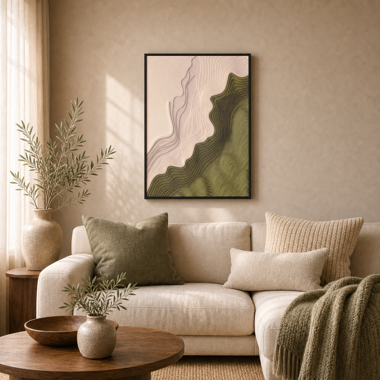 Olive Contours Topographic