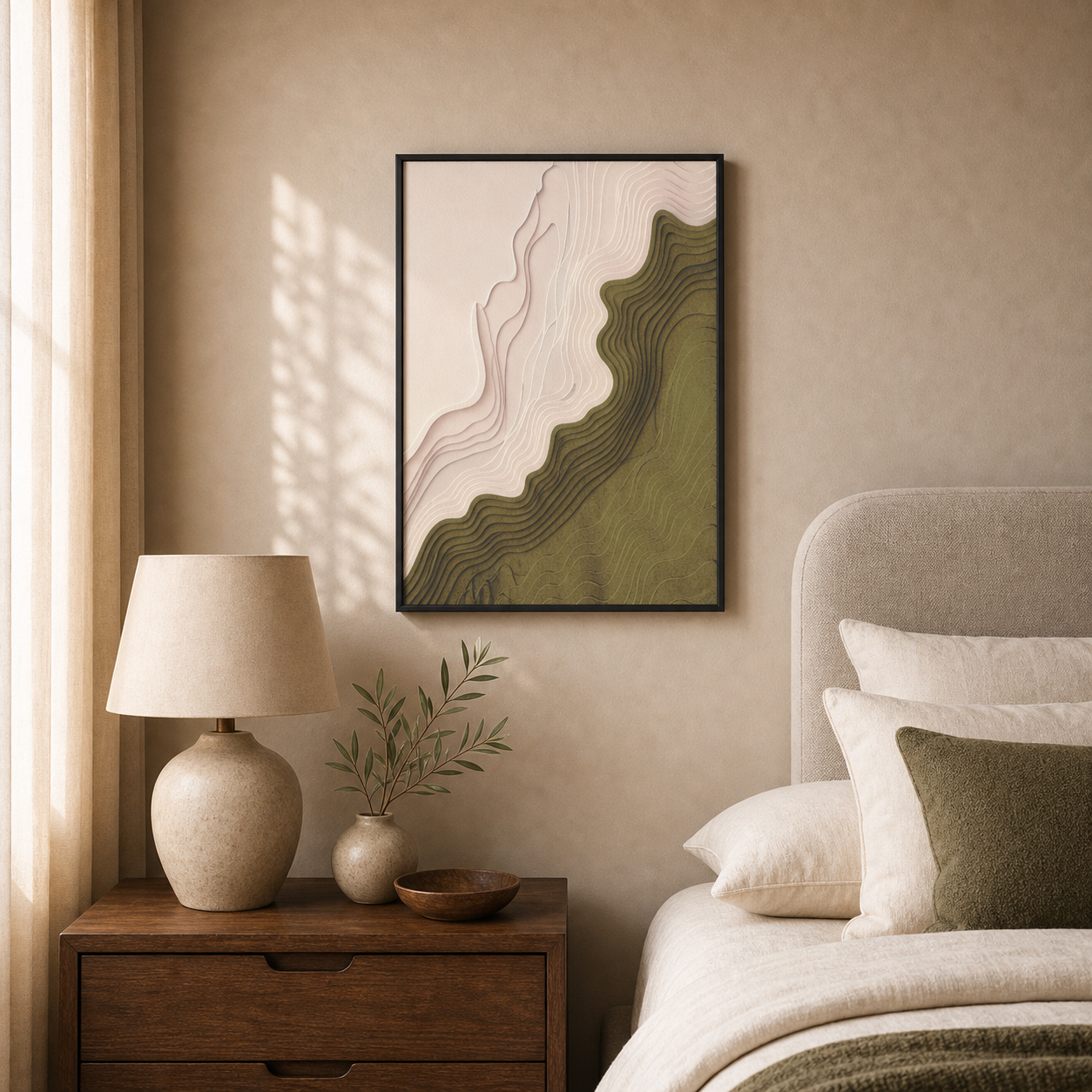 Olive Contours Topographic