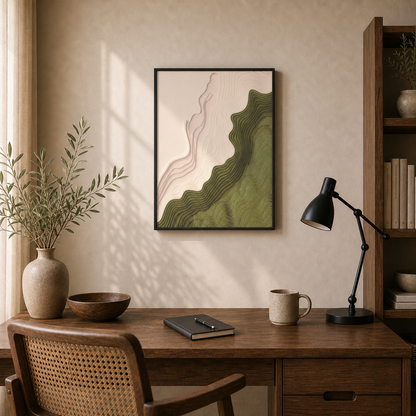 Olive Contours Topographic