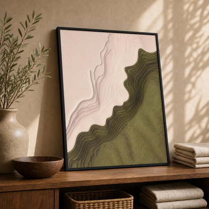 Olive Contours Topographic