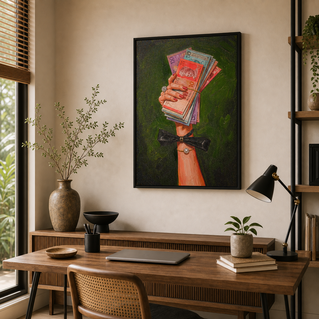 Pop Art Money Hand Impasto
