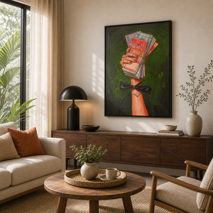 Pop Art Money Hand Impasto