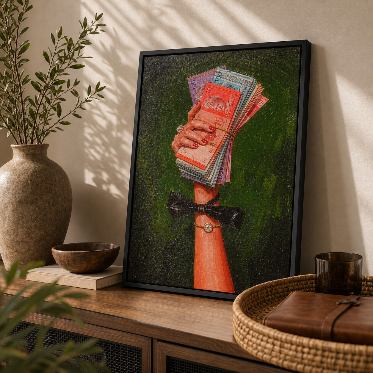 Pop Art Money Hand Impasto