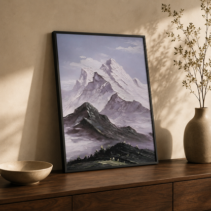Purple Snow Mountain Landscape