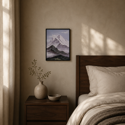 Purple Snow Mountain Landscape