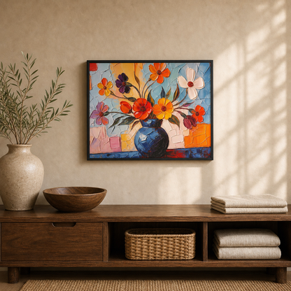 Radiant Impasto Floral Vase