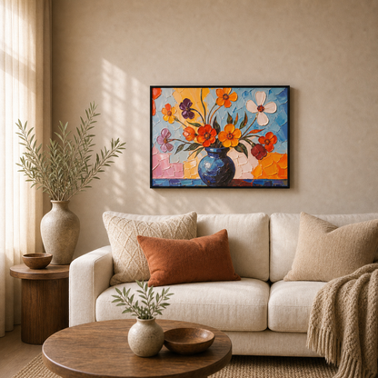 Radiant Impasto Floral Vase