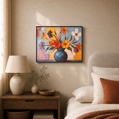 Radiant Impasto Floral Vase