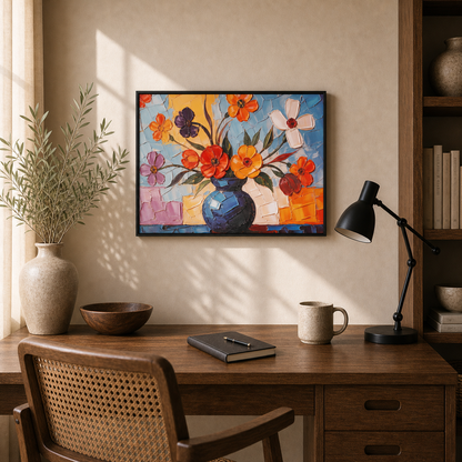 Radiant Impasto Floral Vase