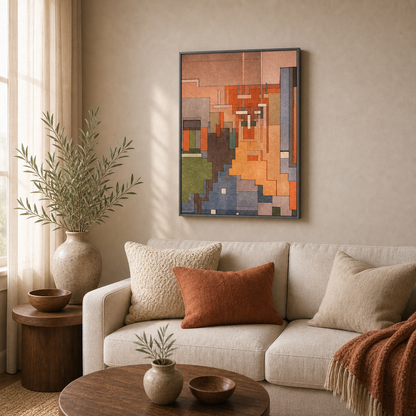 Terracotta Cubism Abstract Geometric